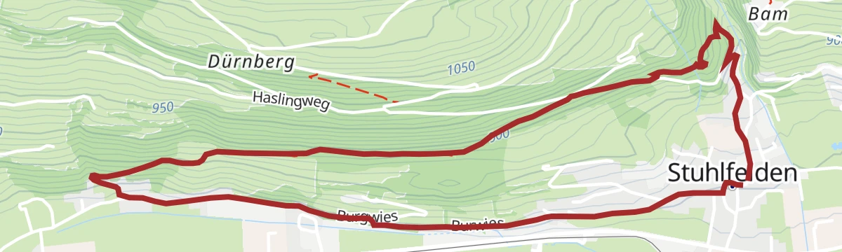 Route map: Stuhlfelden: Wasserfallweg - Lehnbergrunde